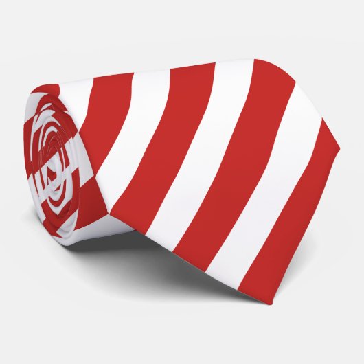 Rood en wit diagonaal band patroon stropdas (Opgerold)