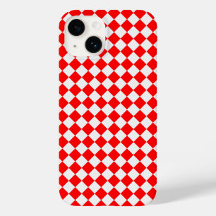 Rood en wit diamantpatroon van STaylor Case-Mate iPhone 14 Hoesje