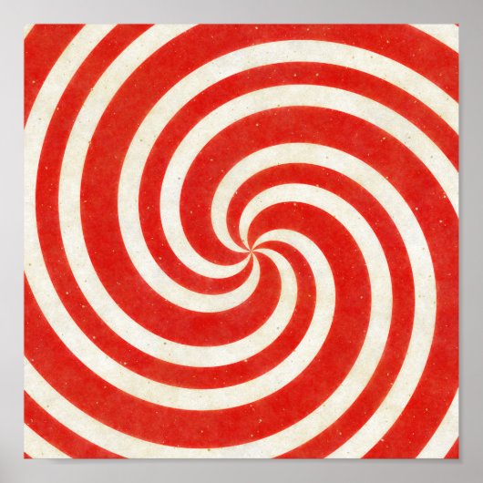 Rood en wit dizzy Snoep wervelkolom Poster (Voorkant)