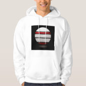 Rood en wit Droid Icon Mannen Hoodie (Voorkant)