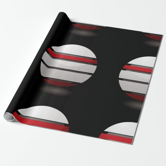 Rood en wit droid pictogram Verpakking papier (Uitgerold)