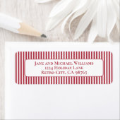 rood en wit eenvoudige kerststreep etiket (Insitu)