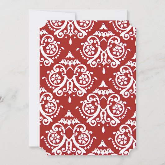 Rood en wit Engels huwelijk uitnodiging (Achterkant)