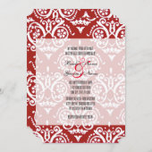 Rood en wit Engels huwelijk uitnodiging (Voorkant / Achterkant)