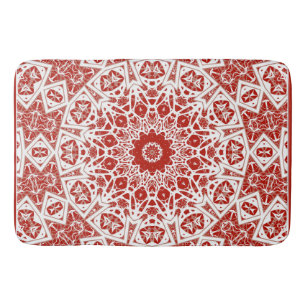 rood en wit, etnische bandana badmat