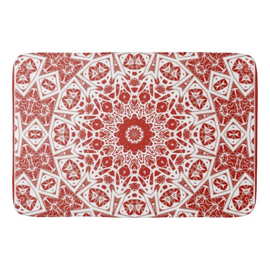 rood en wit, etnische bandana badmat (Voorkant)