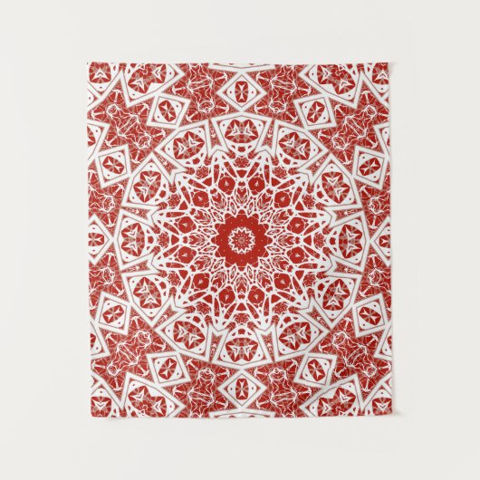 rood en wit, etnische bandana wandkleed (Voorkant)