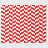 Rood en wit Extra Groot Herringbone Cadeaupapier (Vlak)