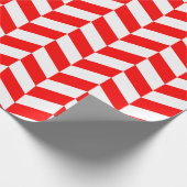 Rood en wit Extra Groot Herringbone Cadeaupapier (Hoek)