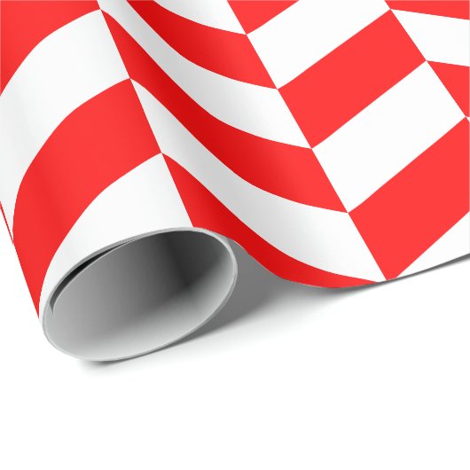 Rood en wit Extra Groot Herringbone Cadeaupapier (Rol Hoek)