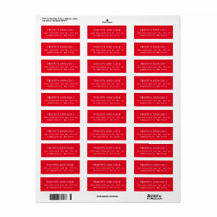 Rood en Wit Feestelijke Vakantie Retouradres Label