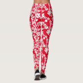 Rood en wit flesje herstellend patroon leggings (Achterkant)