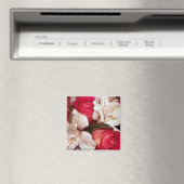 Rood en wit floreel geluk magneet (Insitu (Vaatwasser))