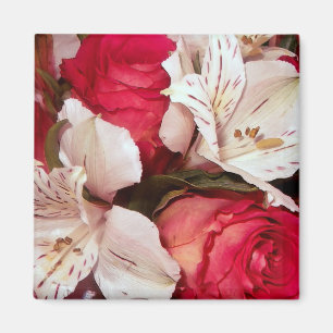 Rood en wit floreel geluk magneet