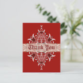 Rood en wit Fractal Emblem Dank u Briefkaart (Staand voorkant)