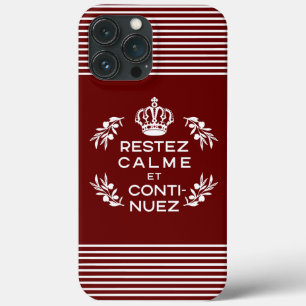 Rood en wit Frans Kalm houden en doorgaan iPhone 13 Pro Max Hoesje