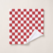 Rood en wit gecheckt patroon bad handdoek (Wasdoekje)