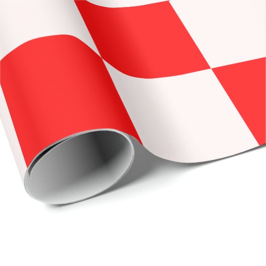 Rood en wit gecheckt patroon cadeaupapier (Rol Hoek)