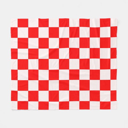 Rood en wit gecheckt patroon fleece deken (Voorkant (Horizontaal))