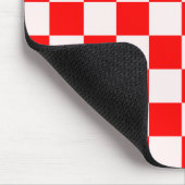 Rood en wit gecheckt patroon muismat (Hoek)