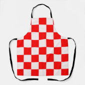 Rood en wit gecheckt patroon schort (Voorkant)