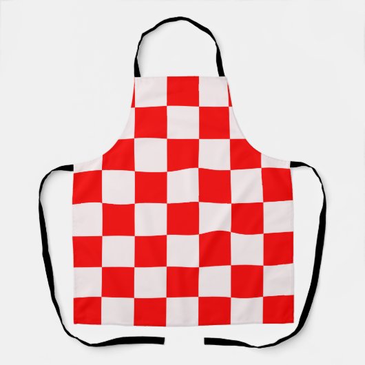 Rood en wit gecheckt patroon schort (Voorkant)