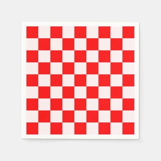 Rood en wit gecheckt patroon servet (Voorkant)