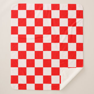 Rood en wit gecheckt patroon sherpa deken