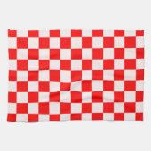 Rood en wit gecheckt patroon theedoek (Horizontaal)