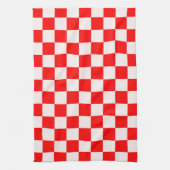 Rood en wit gecheckt patroon theedoek (Verticaal)