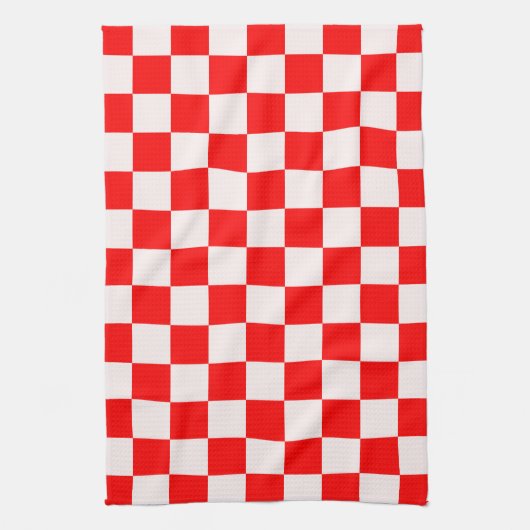 Rood en wit gecheckt patroon theedoek (Verticaal)