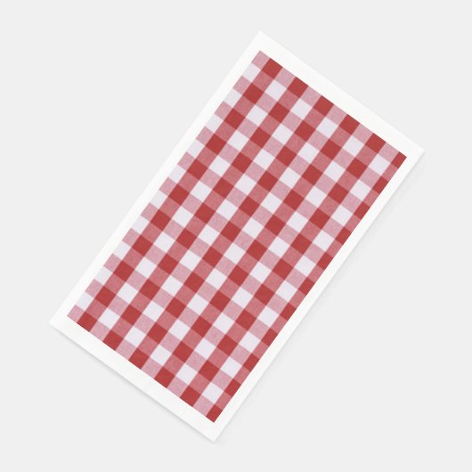 Rood en wit gecheckt patroon/vierkantjes servet (Hoek)