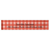 Rood en Wit Gecontroleerd Acryl Naambordje (Voorkant)