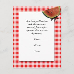 Rood en wit gecontroleerd en met watermeloen veran kaart