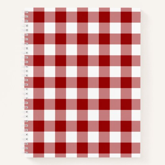 Rood en wit gecontroleerd Plaid Sketch Notes Notitieboek (Voorkant)