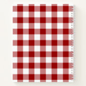 Rood en wit gecontroleerd Plaid Sketch Notes Notitieboek (Achterkant)