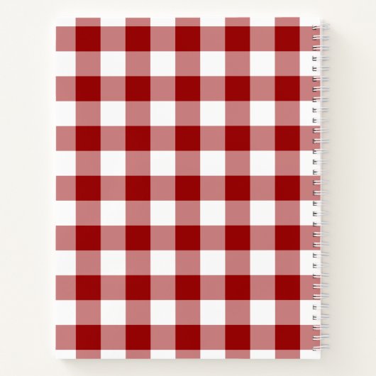 Rood en wit gecontroleerd Plaid Sketch Notes Notitieboek (Achterkant)