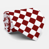 Rood en wit Gecontroleerd Stropdas (Opgerold)