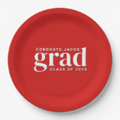 Rood en wit, gefeliciteerd met het Afstudeerder en Papieren Bordje (Voorkant)