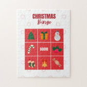 Rood en wit geïllustreerde kerst puzzel (Verticaal)