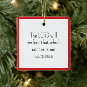 Rood en wit geloof in God Bijbelvers Keramisch Ornament