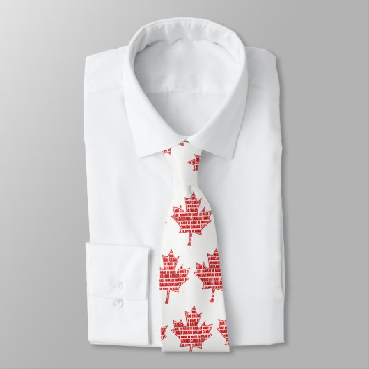 Rood en wit gemaakt in Canada Maple Leaf Stropdas (Gebonden)