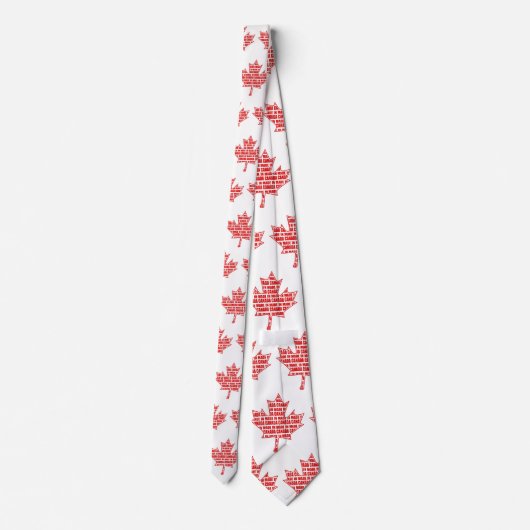 Rood en wit gemaakt in Canada Maple Leaf Stropdas (Achterkant)