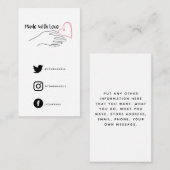 Rood en wit gemaakt met liefdeshart, sociale links informatiekaartje (Voorkant / Achterkant)