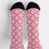 Rood en wit geometrisch geruit patroon retro sokken (Top)