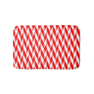 Rood en wit geometrisch patroon badmat