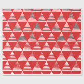 Rood en wit geometrisch patroon cadeaupapier (Vlak)