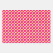 Rood en wit geometrisch patroon inpakpapier vel (Voorkant 2)