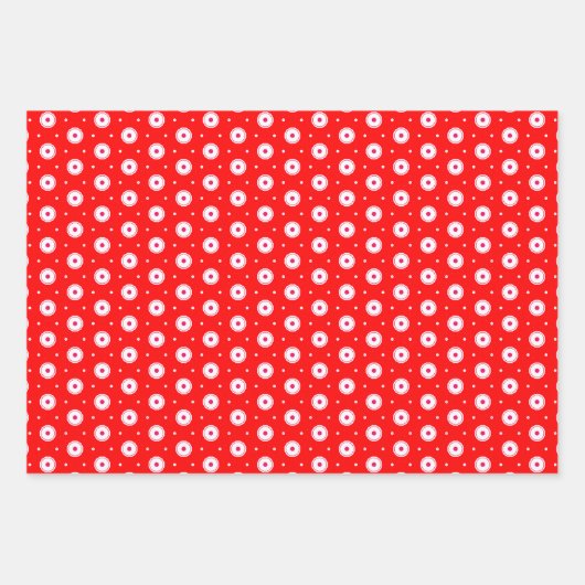Rood en wit geometrisch patroon inpakpapier vel (Voorkant)