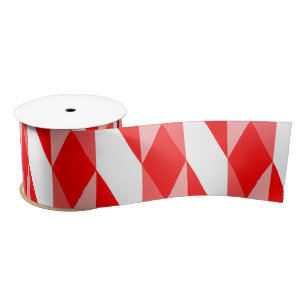 Rood en wit geometrisch patroon lint